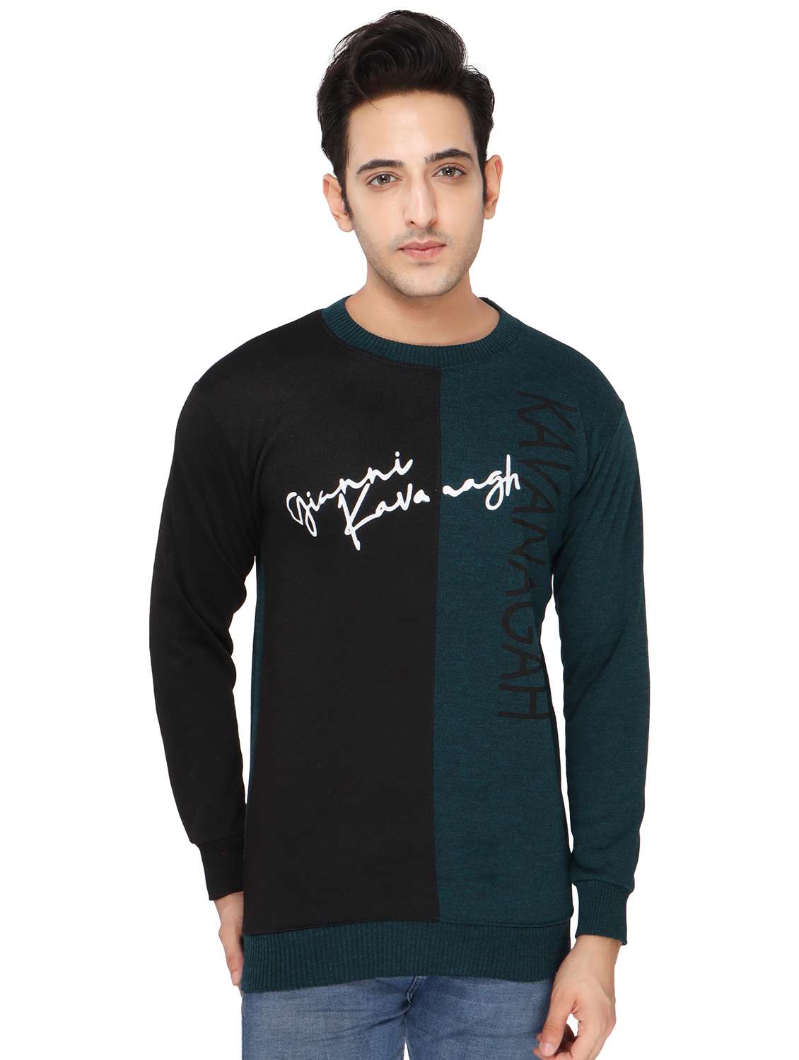 mens color block sweatshirt