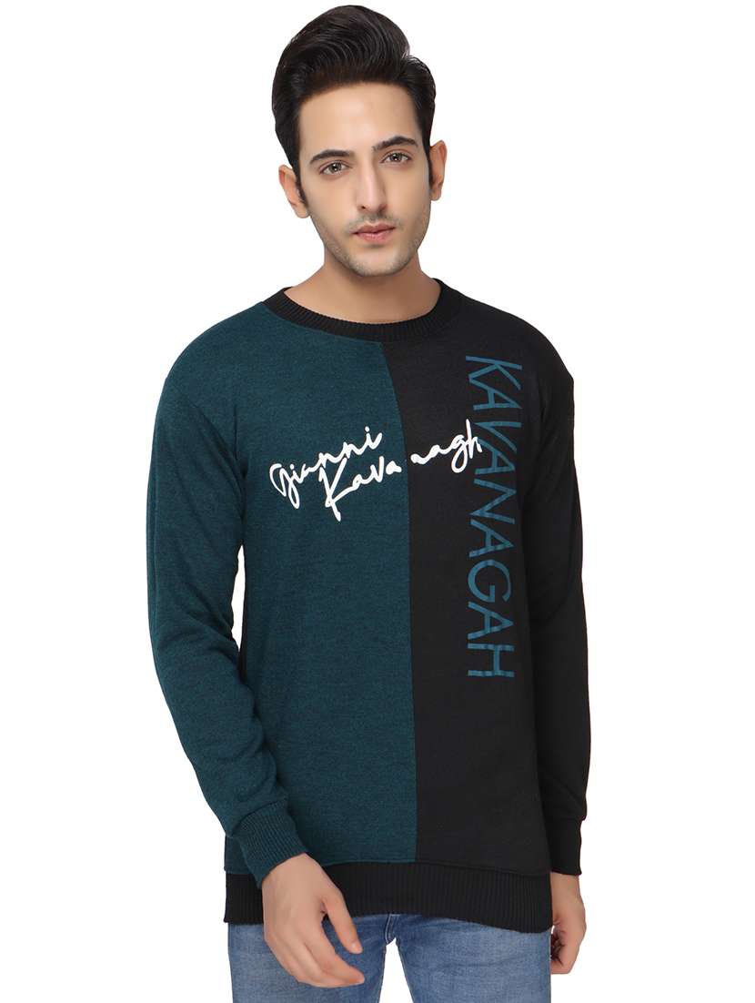 mens color block long sleeve sweatshirt