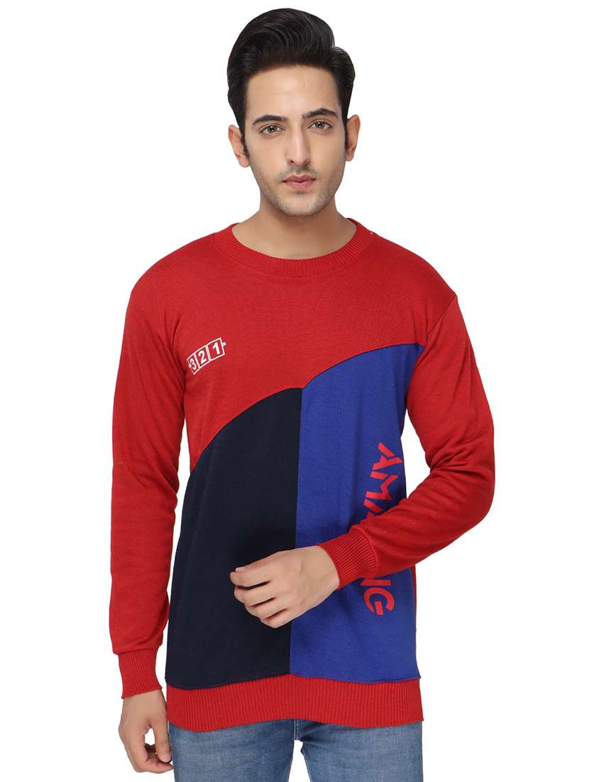 mens color block sweatshirt