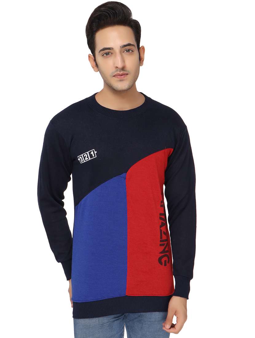 mens color block sweatshirt