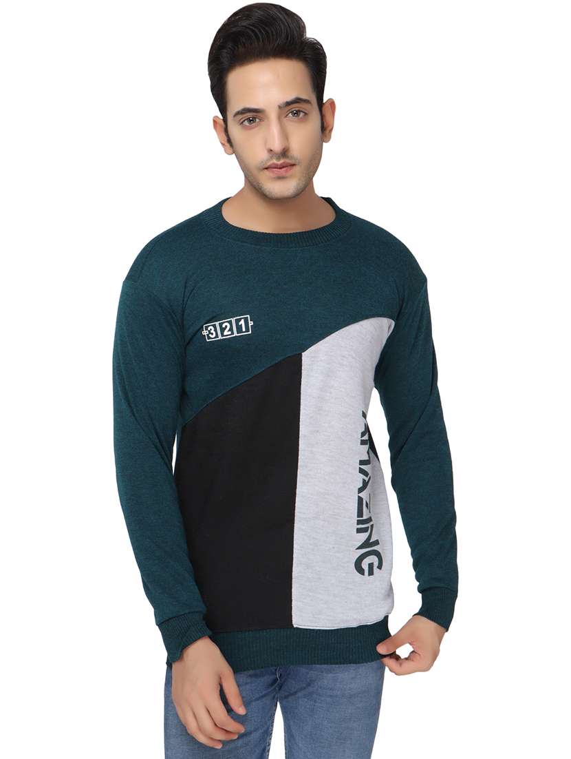 mens color block sweatshirt
