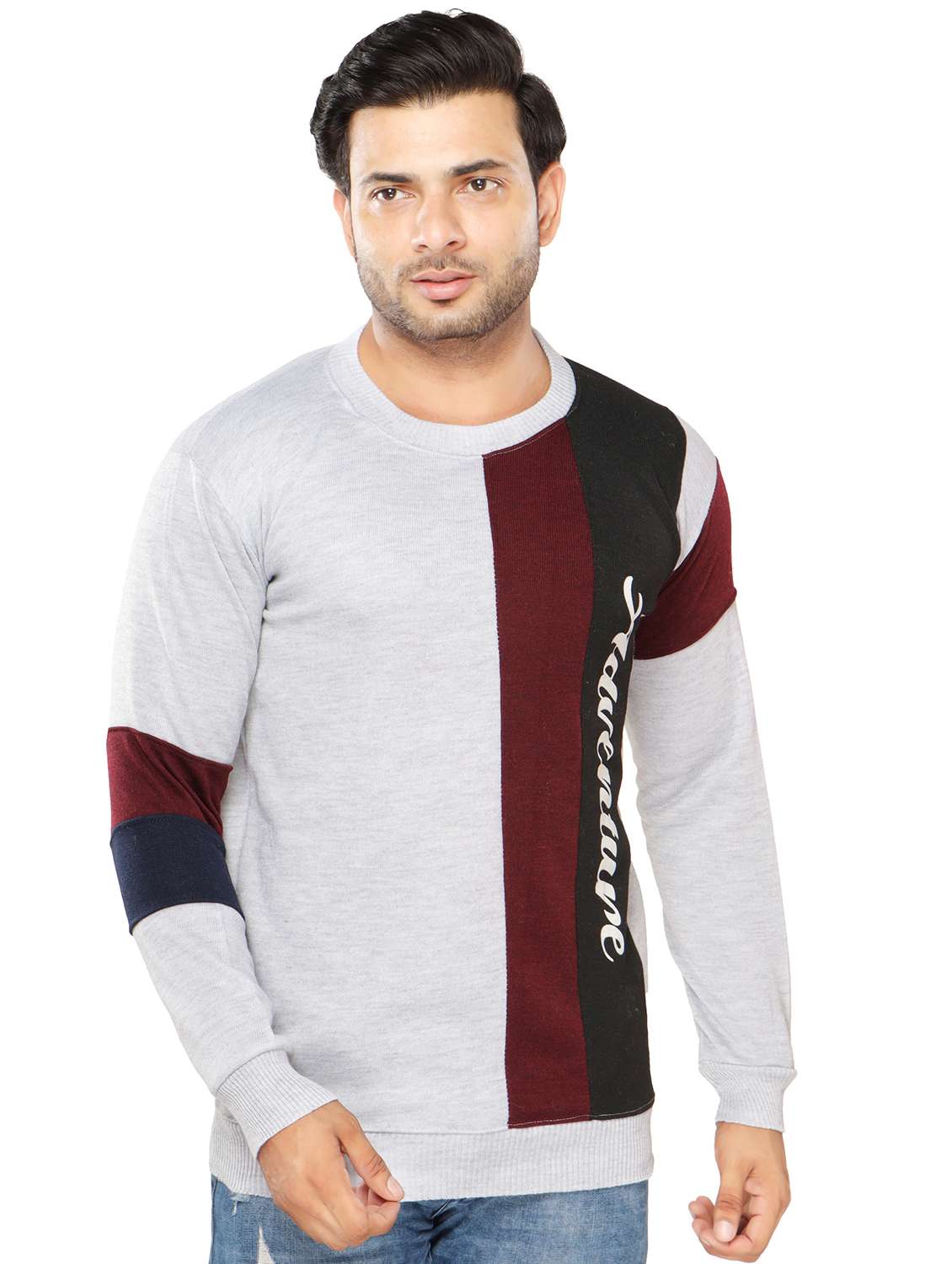 mens color block sweatshirt
