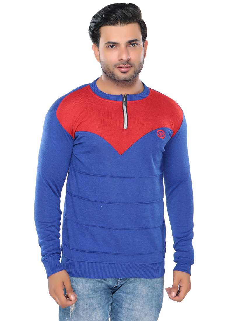 men color block long sleeve regular fit sweatshirt