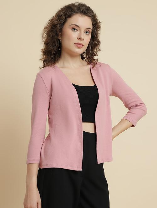 pink solid regular shrug - 20484475 - Standard Image - 0