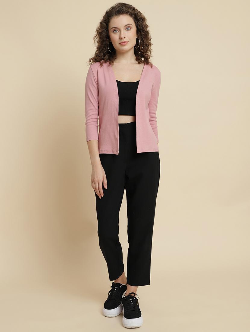 pink solid regular shrug - 20484475 - Standard Image - 3