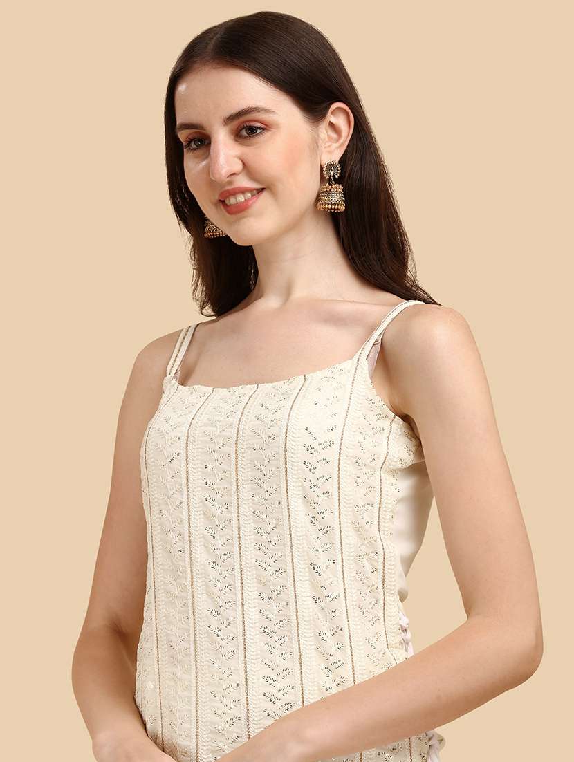 women off-white kurta sharara set with dupatta - 20484563 -  Standard Image - 3