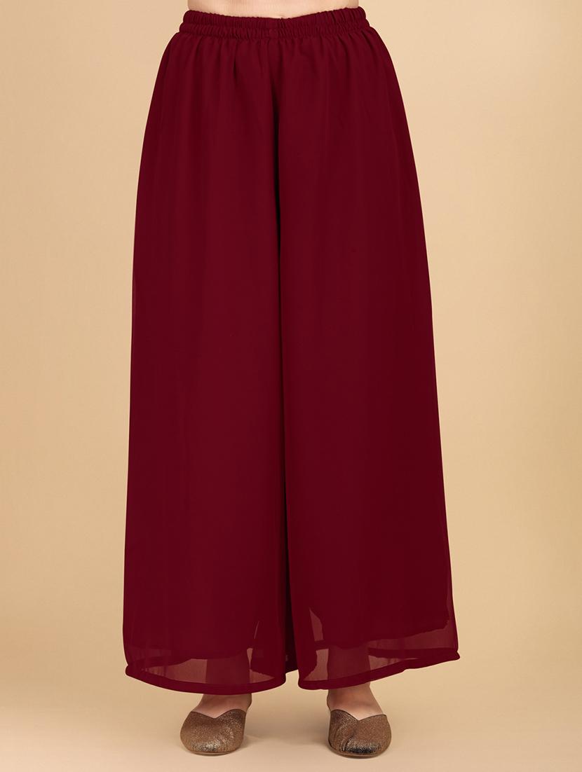 women maroon kurta palazzo set with dupatta - 20484569 - Standard Image - 3