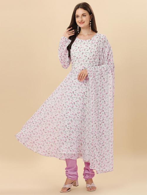women floral printed kurta churidaar set with dupatta - 20484591 -  Standard Image - 0