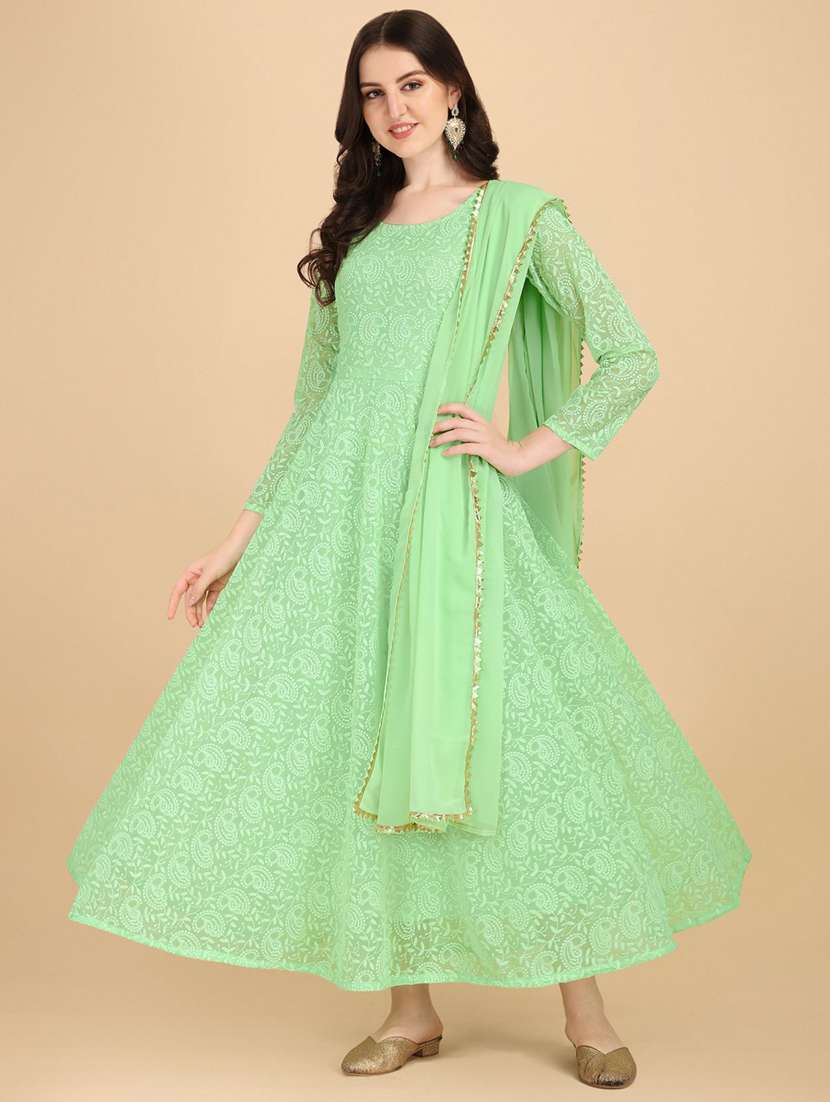 women embroidered kurta dupatta set