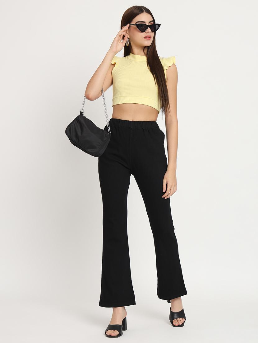 women solid black denim jeggings - 20484650 - Standard Image - 3