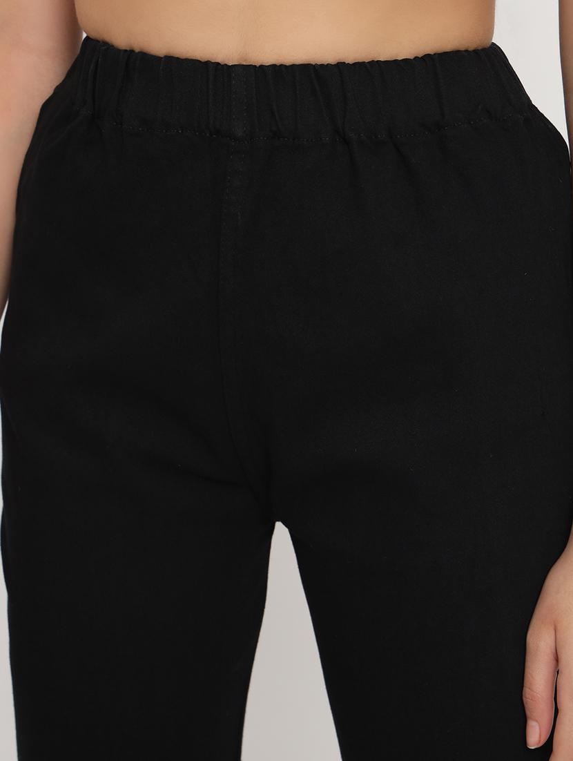 women solid black denim jeggings - 20484650 - Standard Image - 5