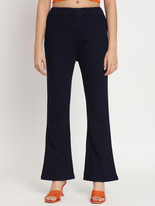 women solid navy blue denim jeggings - 20484652 -  Standard Image - 0