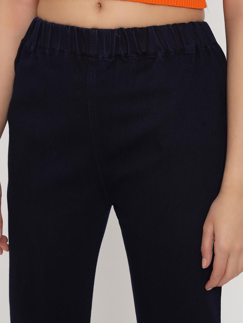 women solid navy blue denim jeggings - 20484652 - Standard Image - 5