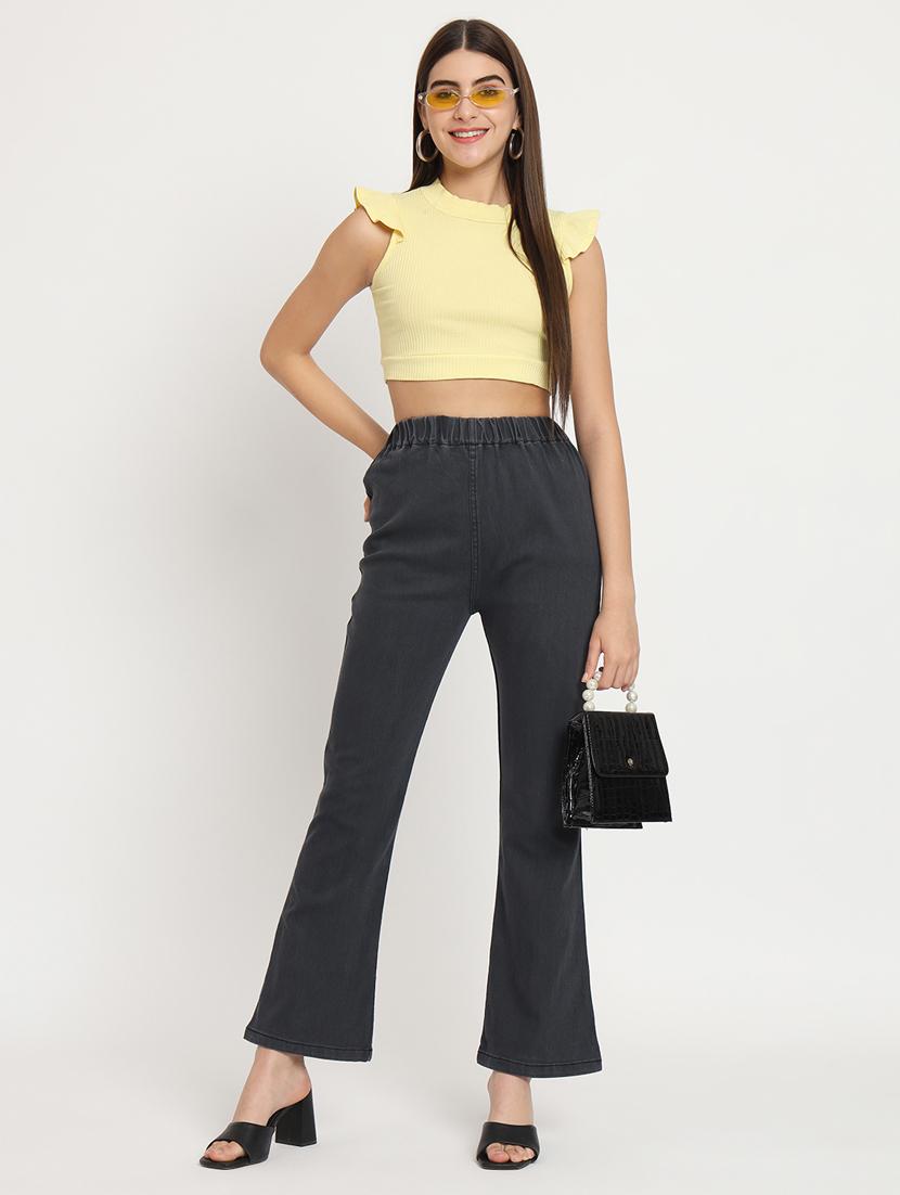women solid charcoal denim jeggings - 20484654 - Standard Image - 3