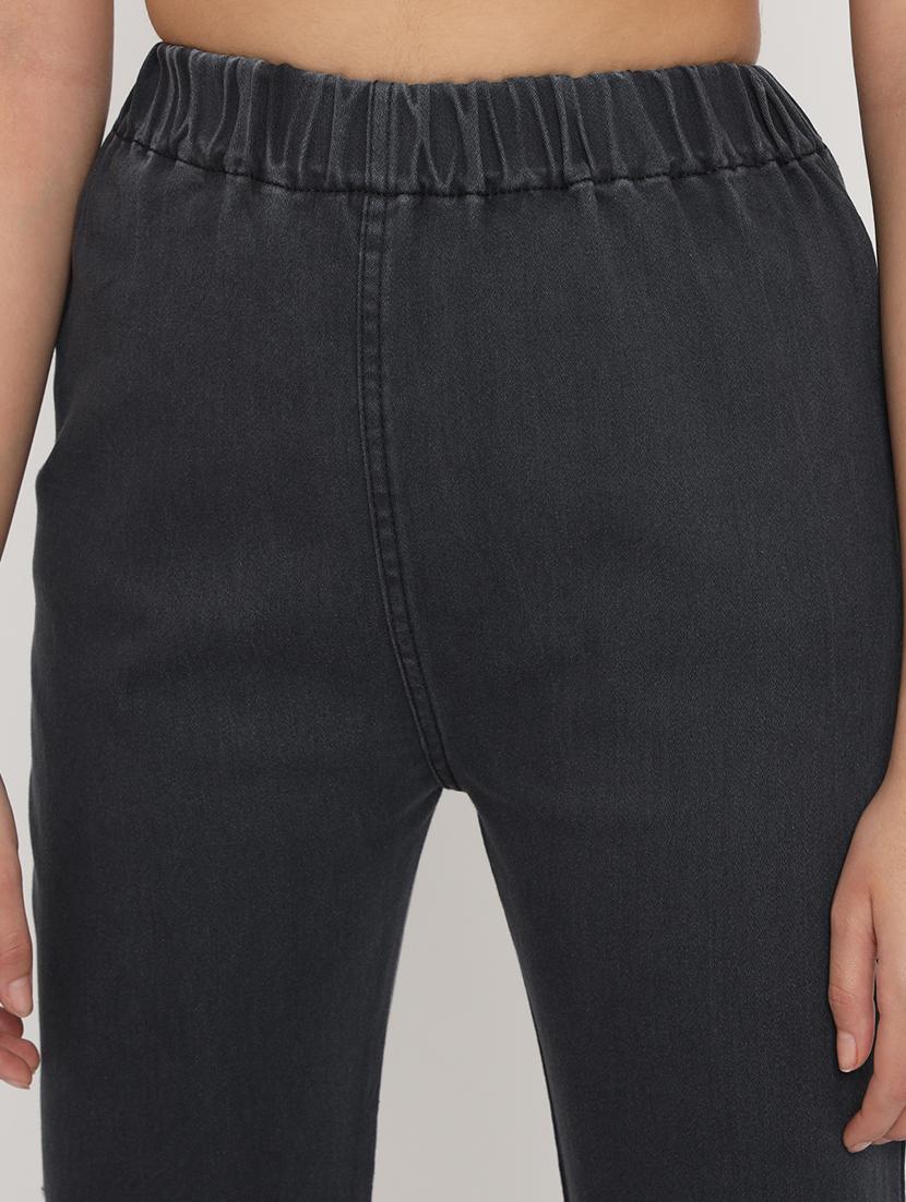 women solid charcoal denim jeggings - 20484654 - Standard Image - 5