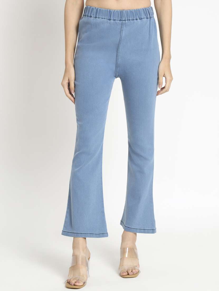 women solid light blue denim jeggings - 20484655 -  Zoom Image - 0