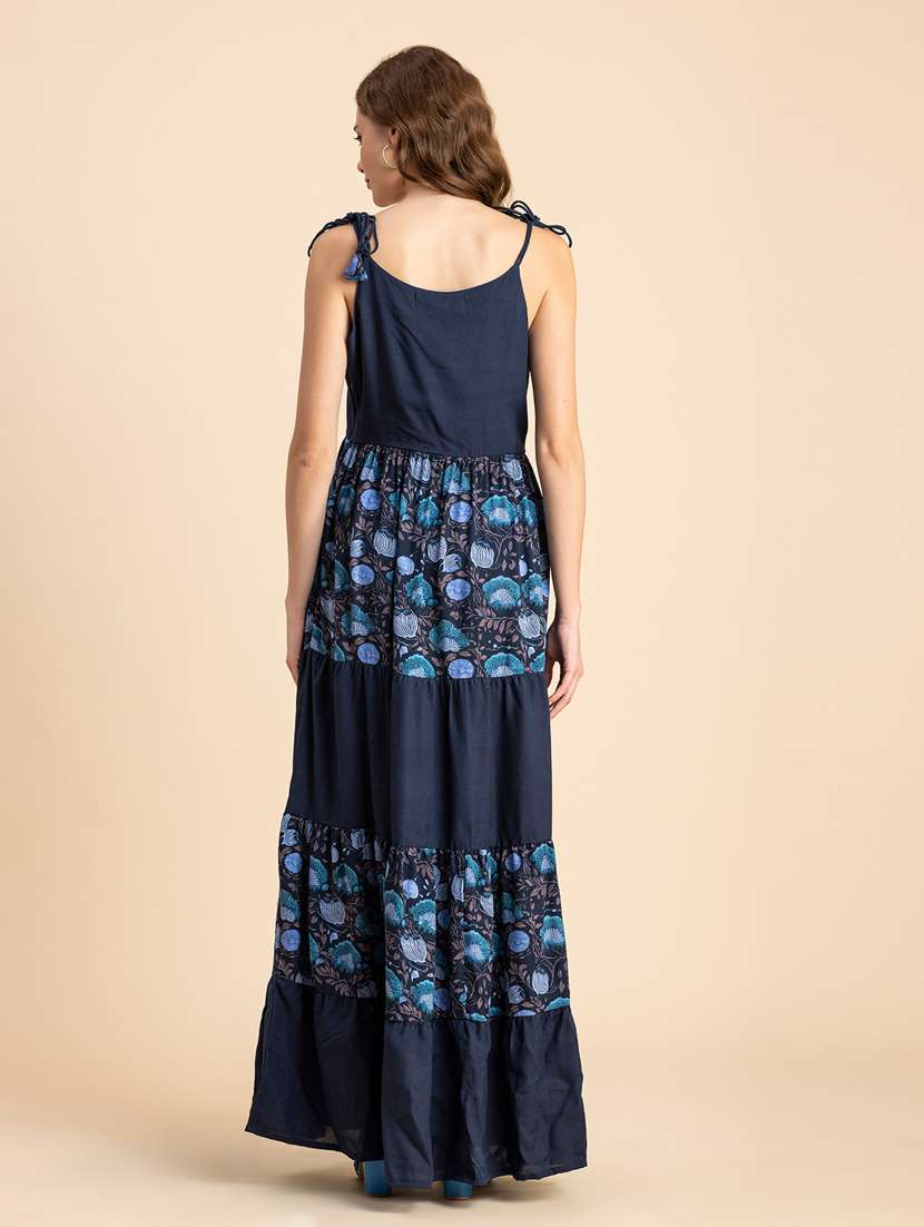 navy blue floral tiered dress - 20484882 - Standard Image - 3