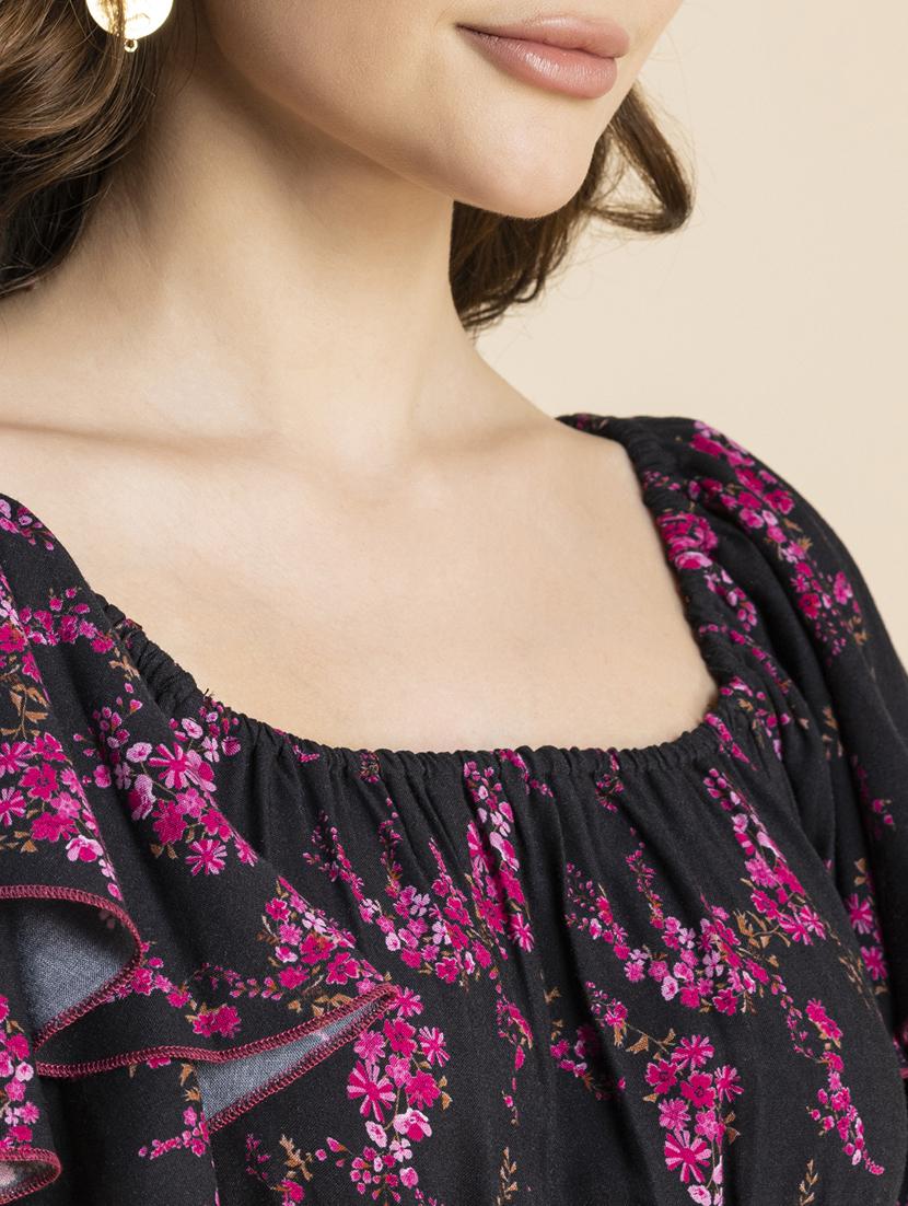 black floral tiered dress - 20484887 - Standard Image - 5