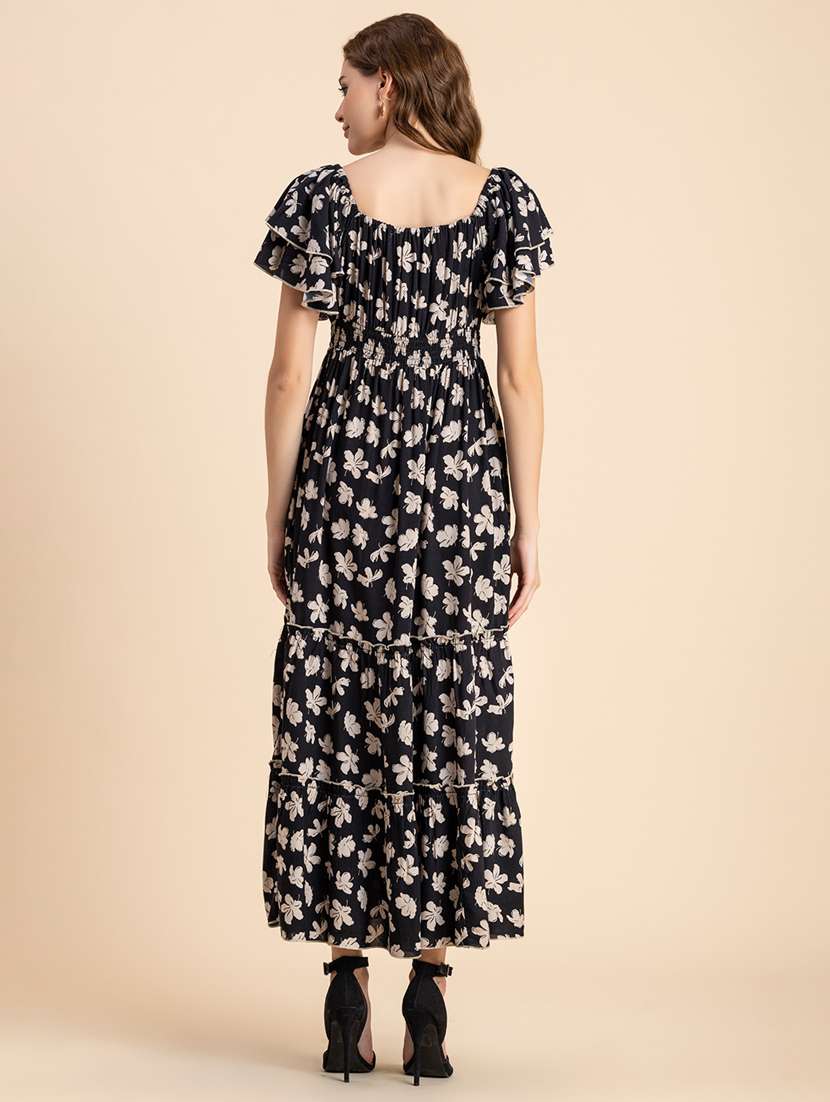 black floral tiered dress - 20484889 -  Standard Image - 3