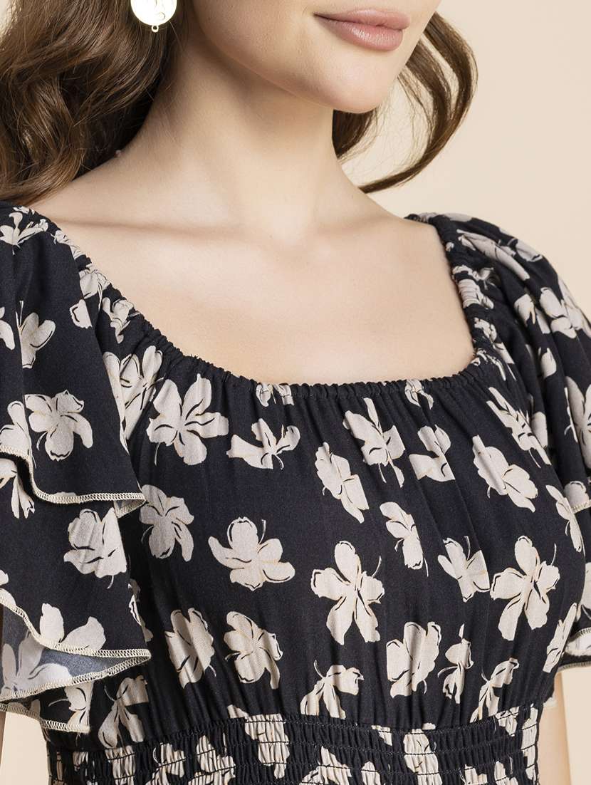 black floral tiered dress - 20484889 -  Standard Image - 5