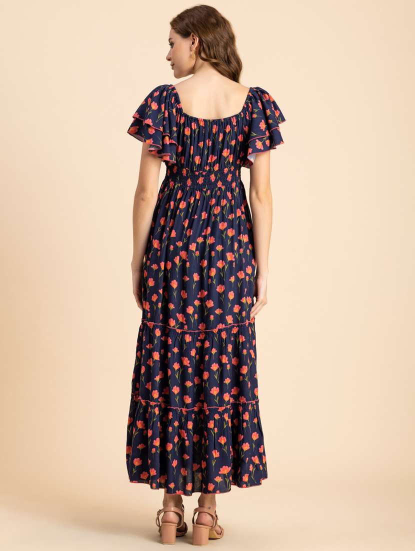 navy blue floral tiered dress - 20484890 -  Standard Image - 3