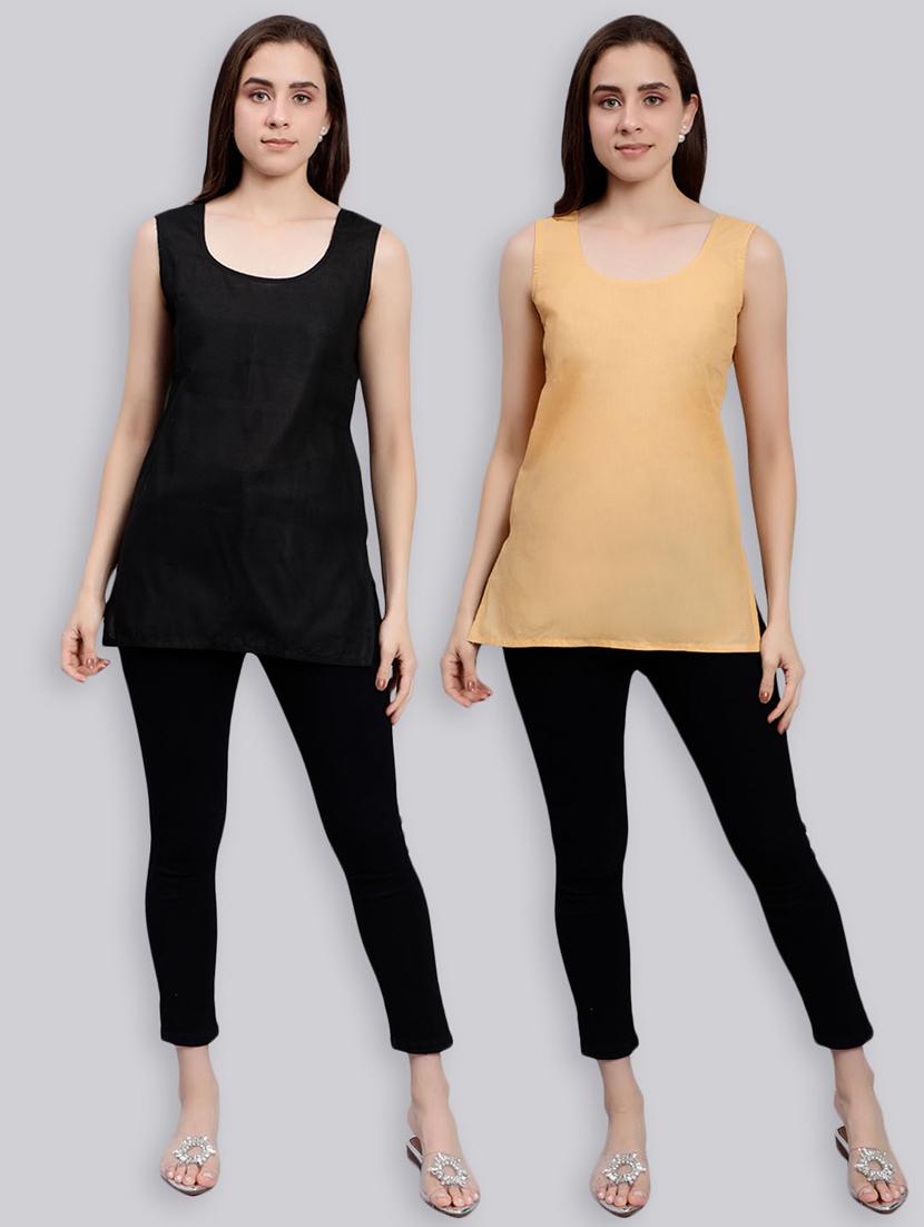women set of 2 black & beige camisole - 20485528 - Zoom Image - 0