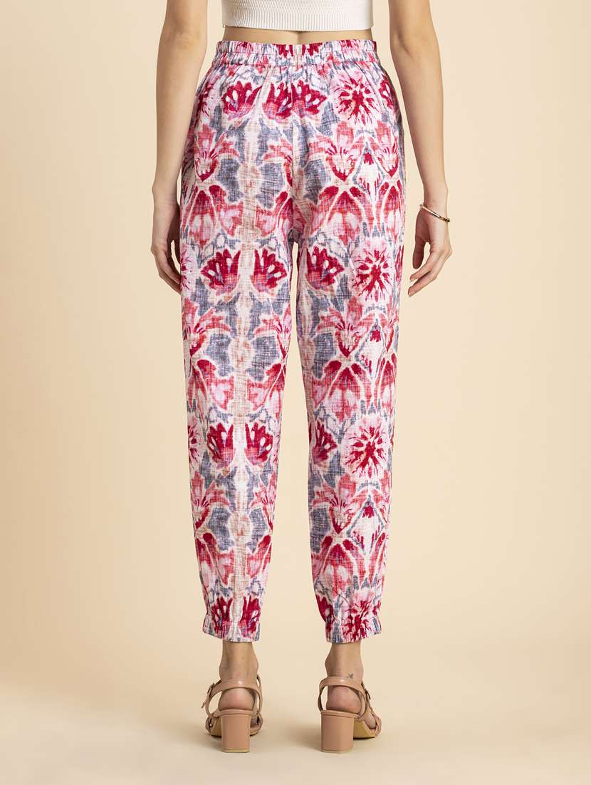 women printed high rise jogger  - 20485660 -  Standard Image - 3