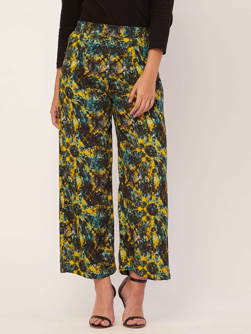 women printed wide leg trouser