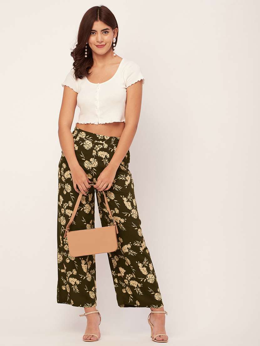 women floral print wide leg trouser - 20485683 -  Standard Image - 3