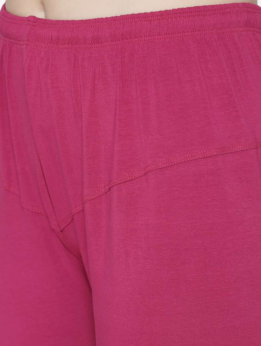 women pink solid churidar - 20485793 - Standard Image - 5