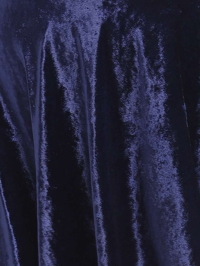 women navy blue velvet skater skirt - 20485822 -  Standard Image - 5