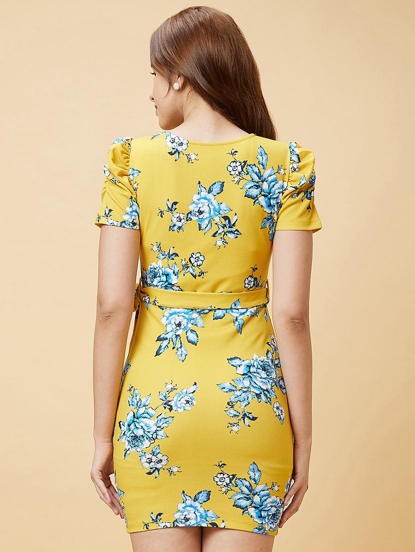 yellow floral bodycon dress - 20485860 - Standard Image - 3