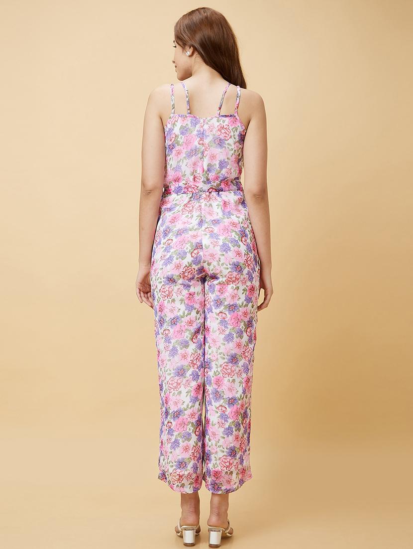 multi colored floral full leg jumpsuit - 20485869 - Standard Image - 3