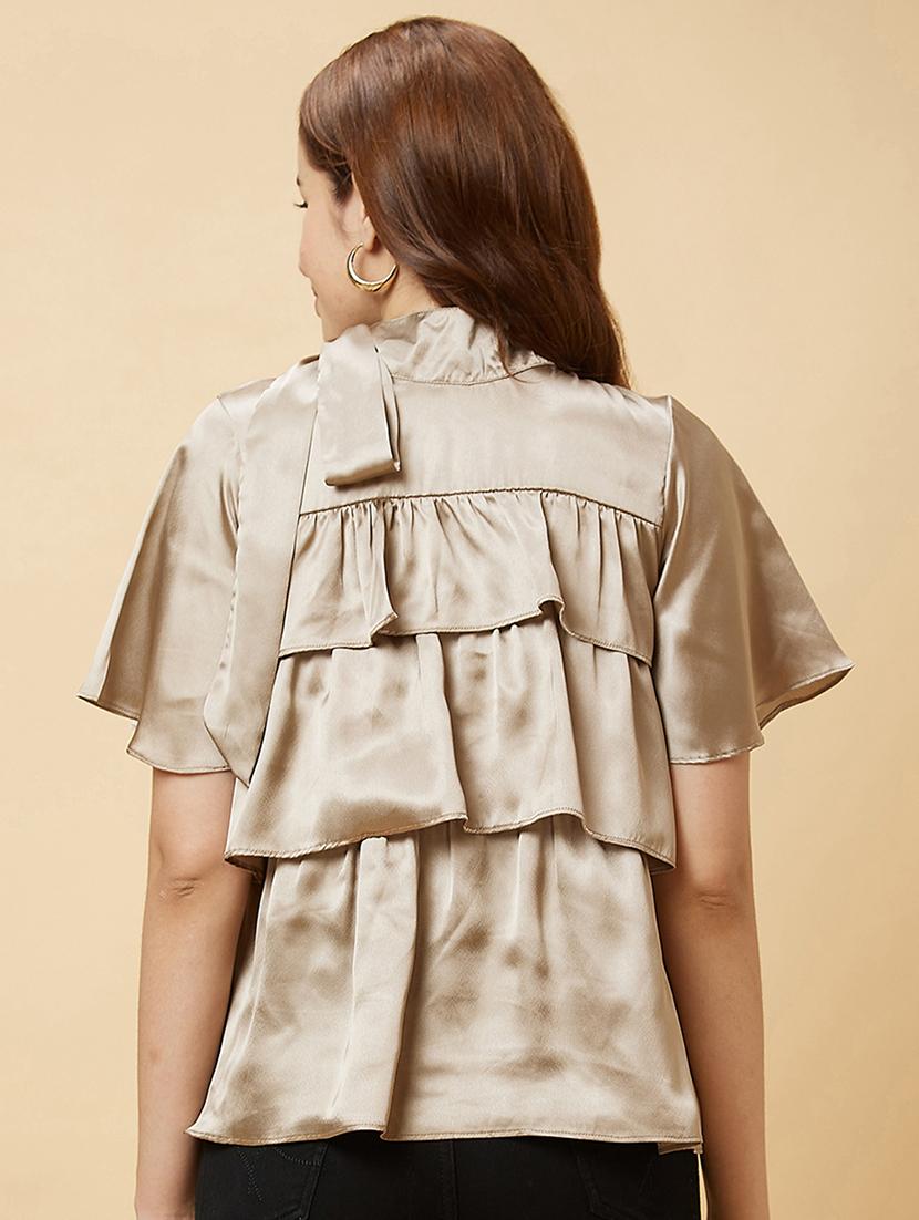 gold solid regular top - 20485874 - Standard Image - 3