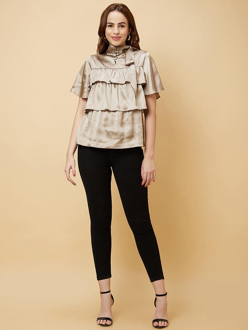 gold solid regular top - 20485874 - Standard Image - 5