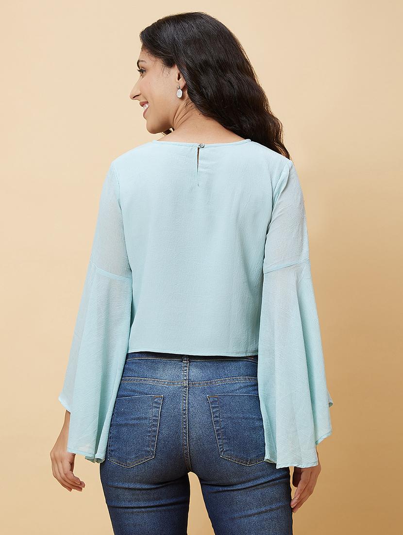 blue solid regular top - 20485905 - Standard Image - 3