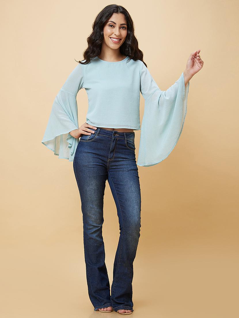 blue solid regular top - 20485905 - Standard Image - 5