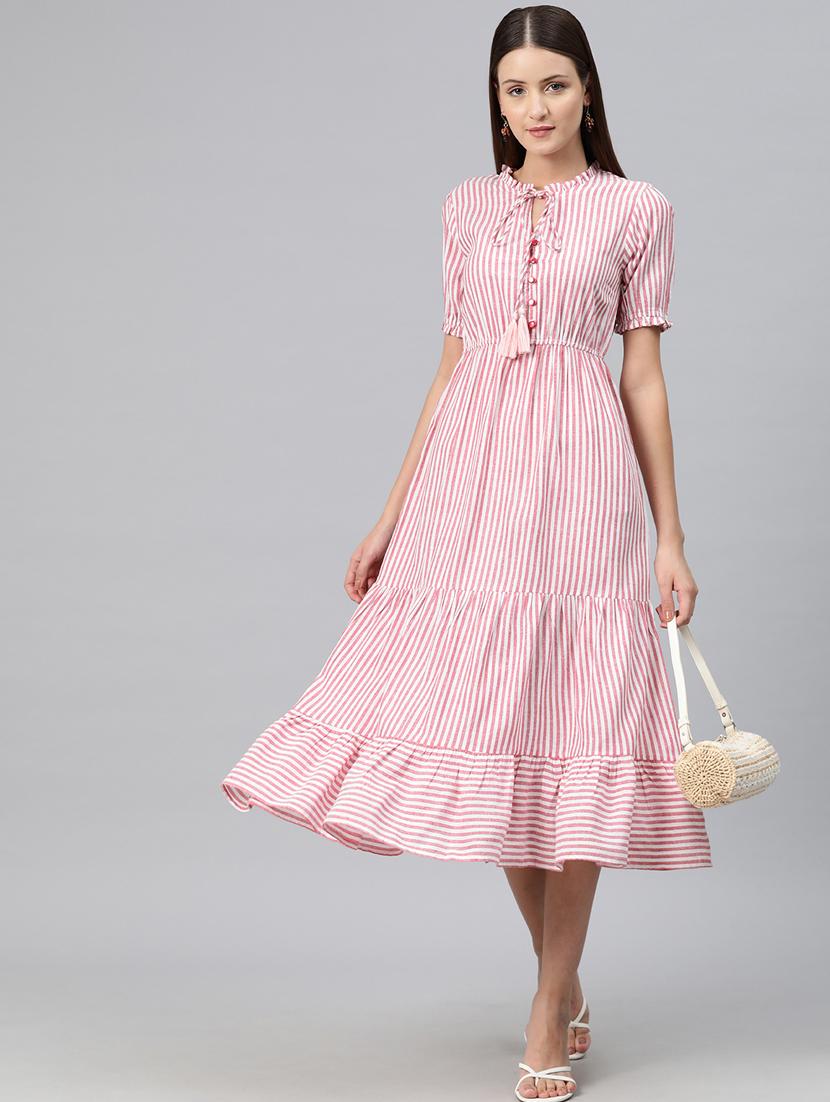 red stripes tiered dress - 20486537 - Zoom Image - 0