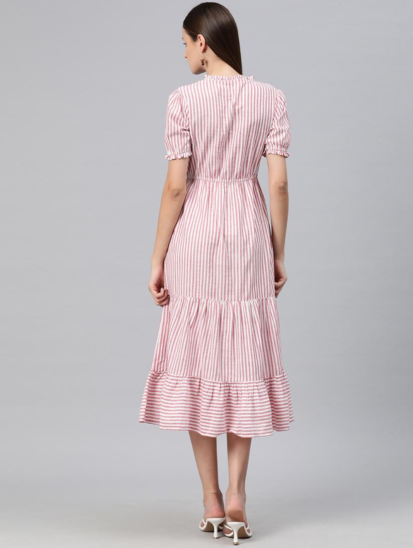red stripes tiered dress - 20486537 - Standard Image - 3
