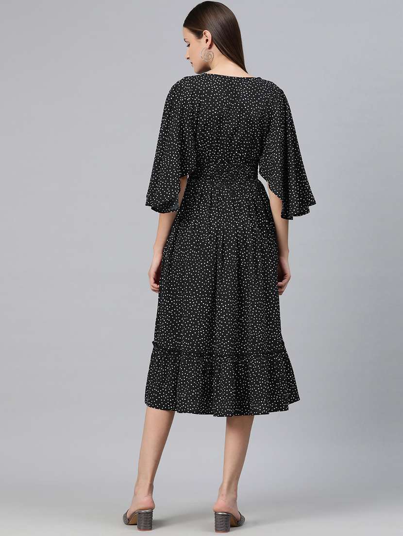 Black Polka Dots Fit & Flare Dress