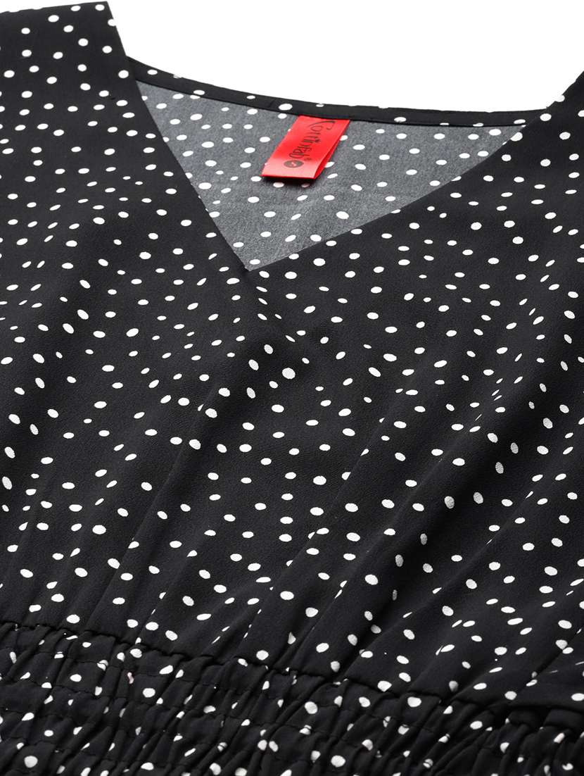 Black Polka Dots Fit & Flare Dress