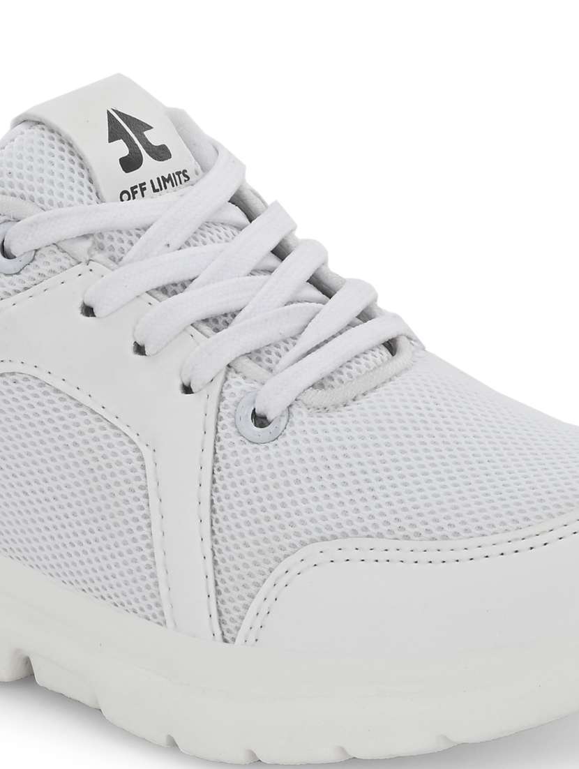 Boys White Lace Up Sports Shoes - 20486801 -  Standard Image - 3