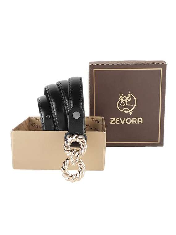 zevora black women's leather belt - 20486875 -  Standard Image - 3