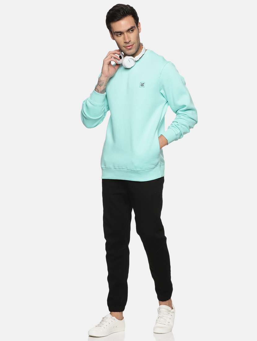 men solid fleece sweatshirt - 20487177 - Standard Image - 3