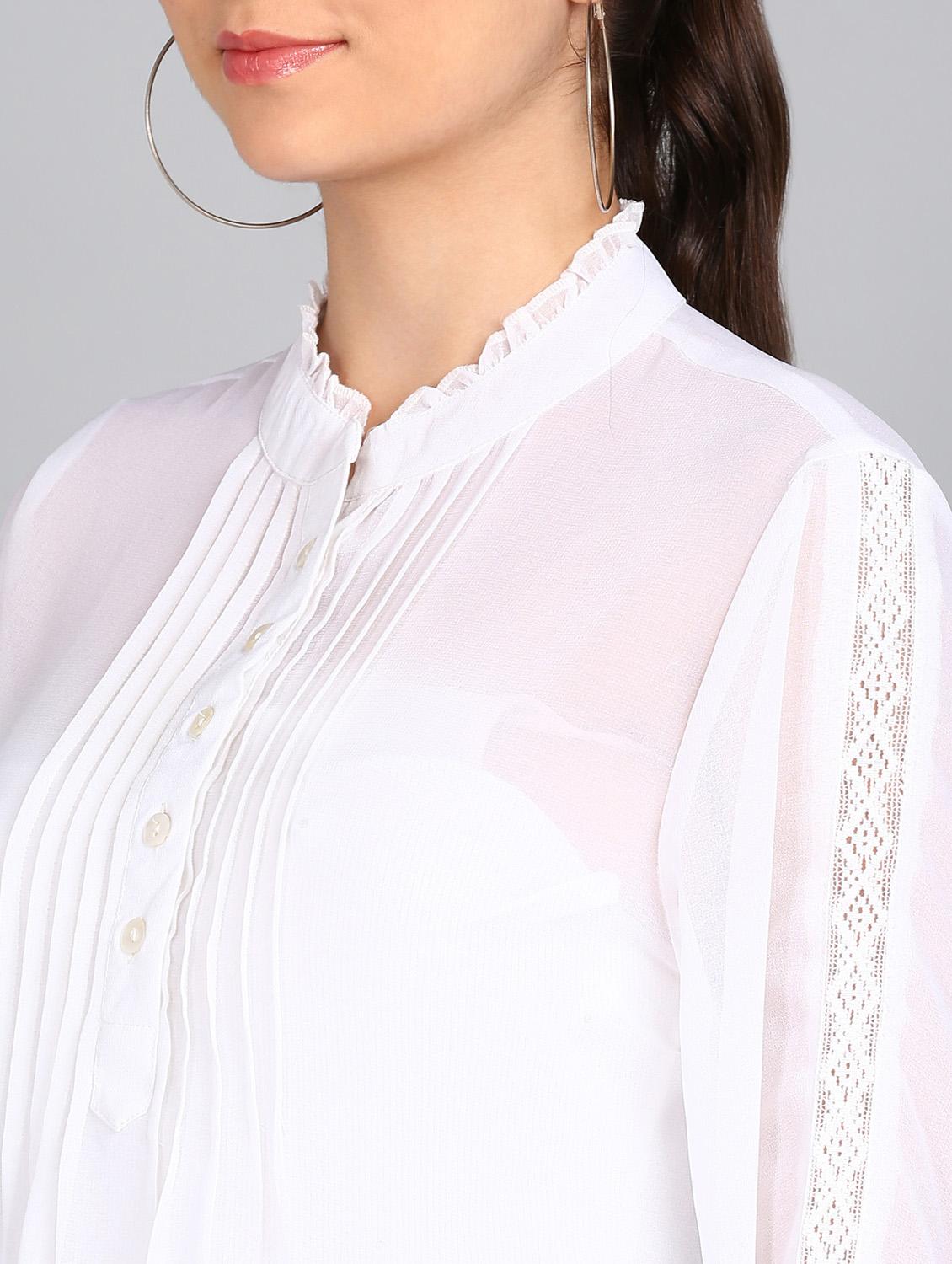 white solid a-line top - 20487208 - Standard Image - 5