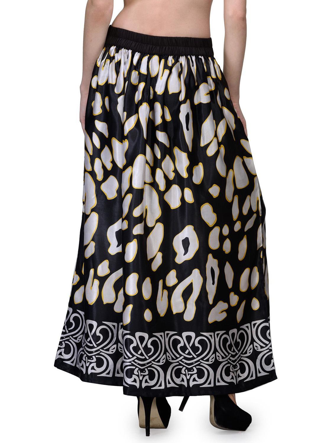 women black satin box pleat maxi skirt - 20487328 - Standard Image - 3