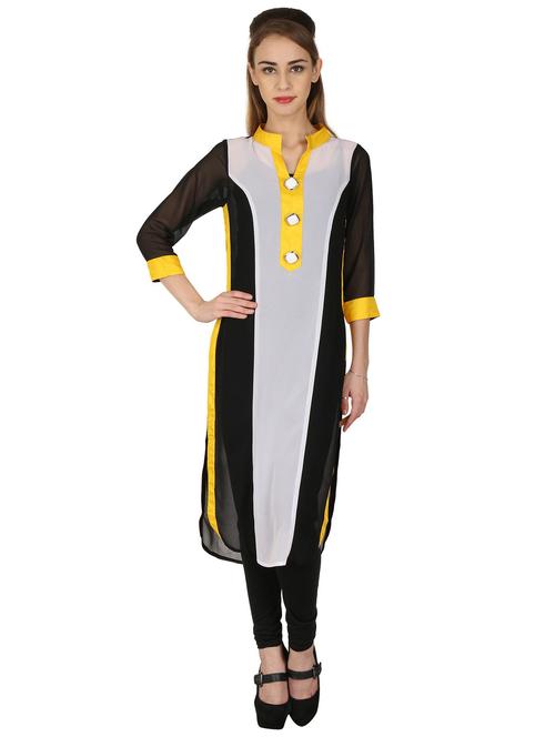 women color block straight kurta - 20487352 - Standard Image - 0