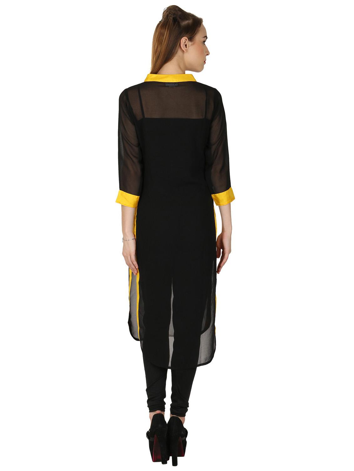women color block straight kurta - 20487352 - Standard Image - 3