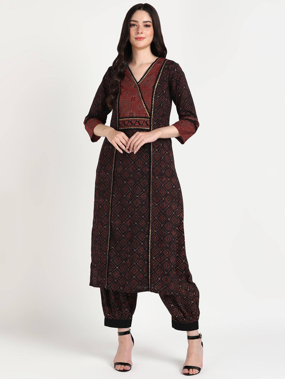 women block printed a-line kurta - 20487408 - Standard Image - 3