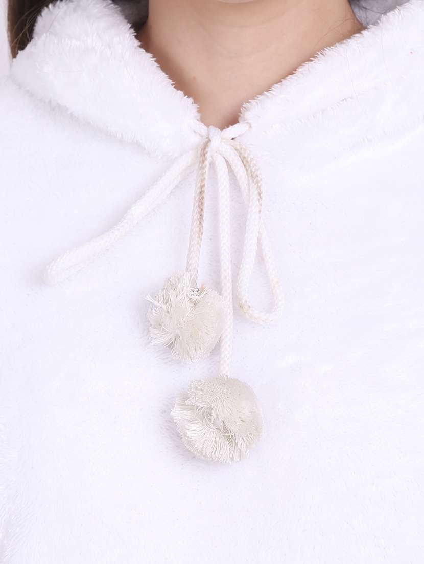 white solid hooded co-ord set - 20487533 - Standard Image - 3